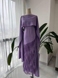 Romantic Purple Tassel Evening Dress