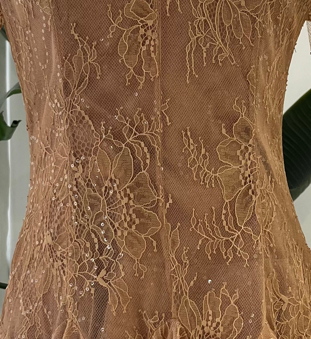 Champagne gold lace dress